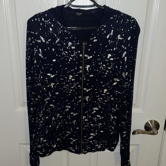 Terez navy zip up silver splatter - Picture 7 of 8
